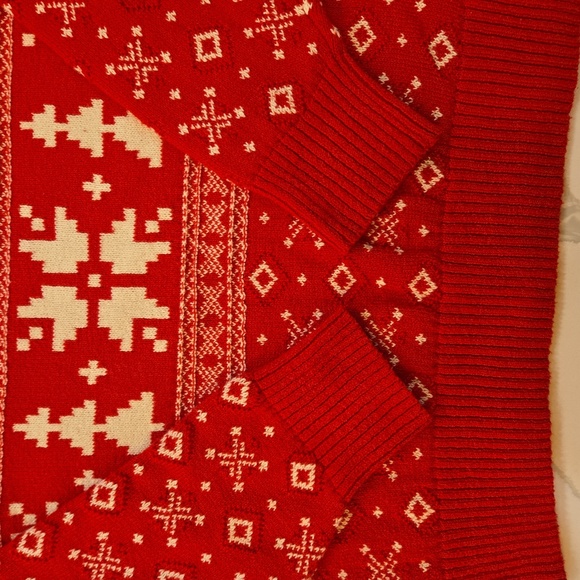 Love Riche Womens Snowflake Crewneck Knit Sweater Red Medium - Picture 4 of 10